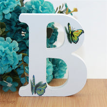 Load image into Gallery viewer, 1pc 10X10cm Hand Made Animals Shape Wedding Butterfly Wooden Letters Decorative Alphabet Word Letter Name Design Art Crafts DIY