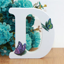 Load image into Gallery viewer, 1pc 10X10cm Hand Made Animals Shape Wedding Butterfly Wooden Letters Decorative Alphabet Word Letter Name Design Art Crafts DIY