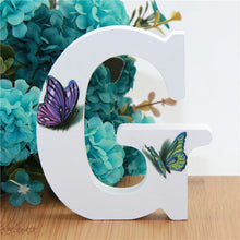 Load image into Gallery viewer, 1pc 10X10cm Hand Made Animals Shape Wedding Butterfly Wooden Letters Decorative Alphabet Word Letter Name Design Art Crafts DIY