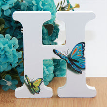 Load image into Gallery viewer, 1pc 10X10cm Hand Made Animals Shape Wedding Butterfly Wooden Letters Decorative Alphabet Word Letter Name Design Art Crafts DIY