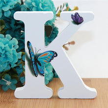Load image into Gallery viewer, 1pc 10X10cm Hand Made Animals Shape Wedding Butterfly Wooden Letters Decorative Alphabet Word Letter Name Design Art Crafts DIY