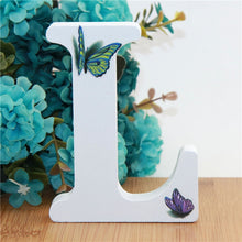 Load image into Gallery viewer, 1pc 10X10cm Hand Made Animals Shape Wedding Butterfly Wooden Letters Decorative Alphabet Word Letter Name Design Art Crafts DIY