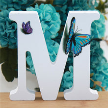Load image into Gallery viewer, 1pc 10X10cm Hand Made Animals Shape Wedding Butterfly Wooden Letters Decorative Alphabet Word Letter Name Design Art Crafts DIY