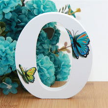 Load image into Gallery viewer, 1pc 10X10cm Hand Made Animals Shape Wedding Butterfly Wooden Letters Decorative Alphabet Word Letter Name Design Art Crafts DIY