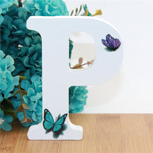 Load image into Gallery viewer, 1pc 10X10cm Hand Made Animals Shape Wedding Butterfly Wooden Letters Decorative Alphabet Word Letter Name Design Art Crafts DIY