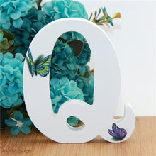 Load image into Gallery viewer, 1pc 10X10cm Hand Made Animals Shape Wedding Butterfly Wooden Letters Decorative Alphabet Word Letter Name Design Art Crafts DIY
