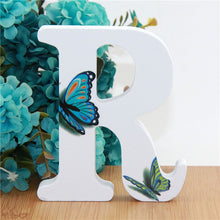 Load image into Gallery viewer, 1pc 10X10cm Hand Made Animals Shape Wedding Butterfly Wooden Letters Decorative Alphabet Word Letter Name Design Art Crafts DIY