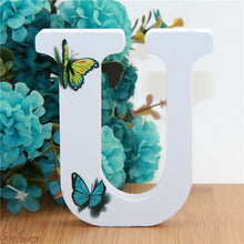 Load image into Gallery viewer, 1pc 10X10cm Hand Made Animals Shape Wedding Butterfly Wooden Letters Decorative Alphabet Word Letter Name Design Art Crafts DIY