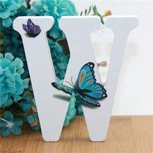 Load image into Gallery viewer, 1pc 10X10cm Hand Made Animals Shape Wedding Butterfly Wooden Letters Decorative Alphabet Word Letter Name Design Art Crafts DIY