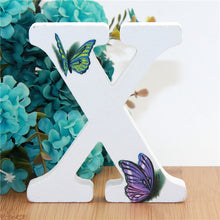 Load image into Gallery viewer, 1pc 10X10cm Hand Made Animals Shape Wedding Butterfly Wooden Letters Decorative Alphabet Word Letter Name Design Art Crafts DIY