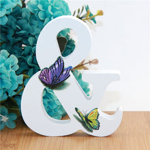 Load image into Gallery viewer, 1pc 10X10cm Hand Made Animals Shape Wedding Butterfly Wooden Letters Decorative Alphabet Word Letter Name Design Art Crafts DIY