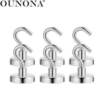 Load image into Gallery viewer, OUNONA 6 Pcs Magnetic Hooks Powerful Heavy Duty Neodymium Magnet Hanger Strong Magnetic Cup Hanging Hangers Key Coat Wall Hook

