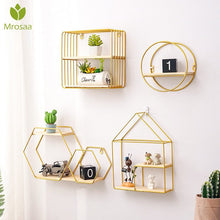 Load image into Gallery viewer, Best Wooden Gold Storage Racks Hanging Decor Storage Box Flower Pot House Storage Rack Wall Book Figurines Display Craft Shelves
