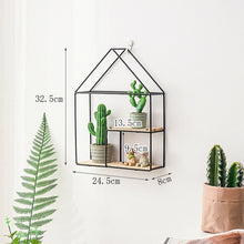 Load image into Gallery viewer, Best Wooden Gold Storage Racks Hanging Decor Storage Box Flower Pot House Storage Rack Wall Book Figurines Display Craft Shelves
