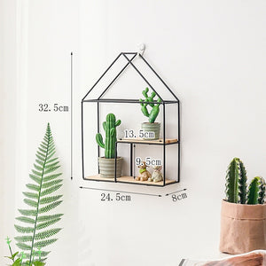 Best Wooden Gold Storage Racks Hanging Decor Storage Box Flower Pot House Storage Rack Wall Book Figurines Display Craft Shelves