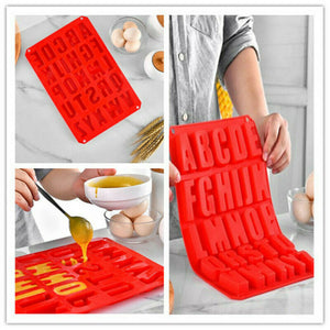 Silicone Large Alphabet Ice Chocolate Letter Mould Stencil Cake Jelly Cupcake Baking Mold UK