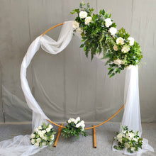 Load image into Gallery viewer, Iron Circle Wedding Birthday Arch Background Decoration  Wrought Props Single Arch Flower Outdoor Lawn Mesh Screen Road Guide

