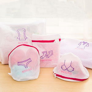 Zippered Mesh Laundry Wash Bags Foldable Delicates Lingerie Bra Socks Underwear Washing Machine Clothes Protection Net Basket