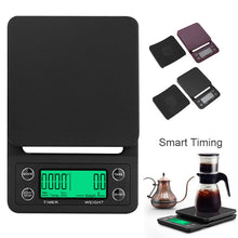 Load image into Gallery viewer, 3kg 5kg/0.1g LCD Digital Weight Coffee Scales Portable Mini Balance Electronic Timer Kitchen Coffee Food Scale Black Brown
