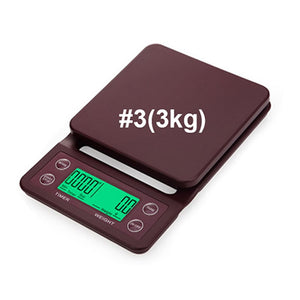 3kg 5kg/0.1g LCD Digital Weight Coffee Scales Portable Mini Balance Electronic Timer Kitchen Coffee Food Scale Black Brown