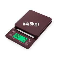 Load image into Gallery viewer, 3kg 5kg/0.1g LCD Digital Weight Coffee Scales Portable Mini Balance Electronic Timer Kitchen Coffee Food Scale Black Brown
