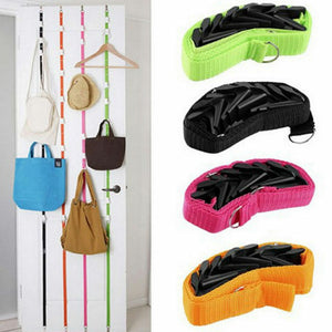 Popular Adjustable Over Door Straps Hanger Hat Bag Coat Clothes Rack 8 Hooks Convenient Saving Space