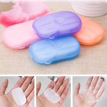 Load image into Gallery viewer, 20Pcs Disposable Portable Travel Soap Paper Washing Hand Bath Clean Scented Slice Sheets Outdoor Mini Travel Soap Paper 6x4cm
