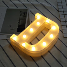 Load image into Gallery viewer, White Plastic Letter LED Night Light Marquee Sign Alphabet Lights Lamp Home Club Outdoor Indoor Party Wedding Home Decoration
