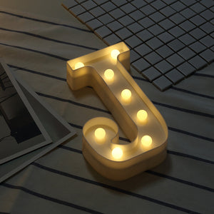 White Plastic Letter LED Night Light Marquee Sign Alphabet Lights Lamp Home Club Outdoor Indoor Party Wedding Home Decoration