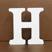 Load image into Gallery viewer, 1pc 10CMX10CM White Wooden Letter English Alphabet DIY Personalised Name Design Art Craft Free Standing Heart Wedding Home Decor

