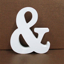 Load image into Gallery viewer, 1pc 10CMX10CM White Wooden Letter English Alphabet DIY Personalised Name Design Art Craft Free Standing Heart Wedding Home Decor
