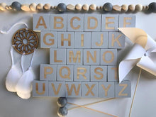 Load image into Gallery viewer, Nordic Style Wooden Alphabet Letters Baby Name Blocks For Nursery Bedroom Photo Shoot Decor Newborn Keepsake Gift White Pink
