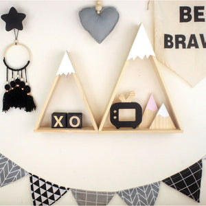 2pcs/set Nordic Style For Baby Room On Wall Wood Snow Mountain Shelf For Kids Room Decorative JJJSN11451