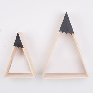 2pcs/set Nordic Style For Baby Room On Wall Wood Snow Mountain Shelf For Kids Room Decorative JJJSN11451