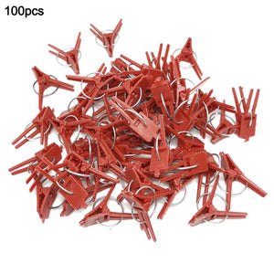 100PCS Plant Grafting Clip Plastic Gardening Tool For Cucumber Eggplant Watermelon, Round Mouth Flat Mouth Anti-fall Clamp