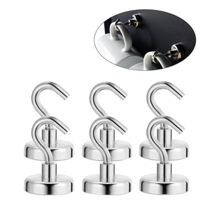 OUNONA 6 Pcs Magnetic Hooks Powerful Heavy Duty Neodymium Magnet Hanger Strong Magnetic Cup Hanging Hangers Key Coat Wall Hook